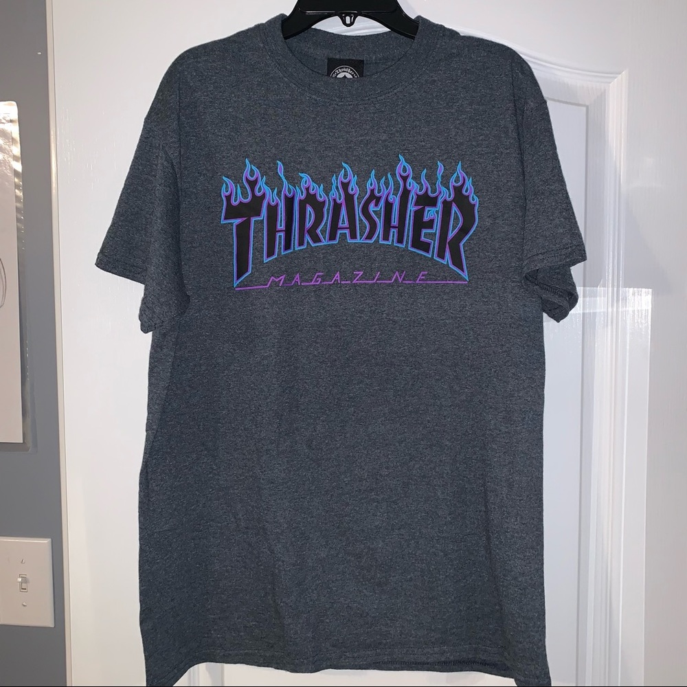 THRASHER GRAY GRAPHIC TEE
